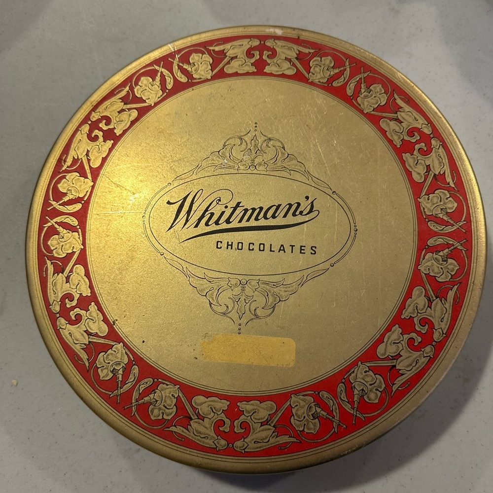 Vintage Round Whitman's Chocolates Tin Box